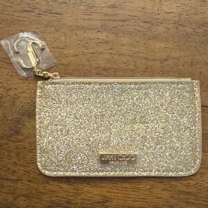 New: Jimmy Choo Sparkling Gold Coin Lipgloss Purse